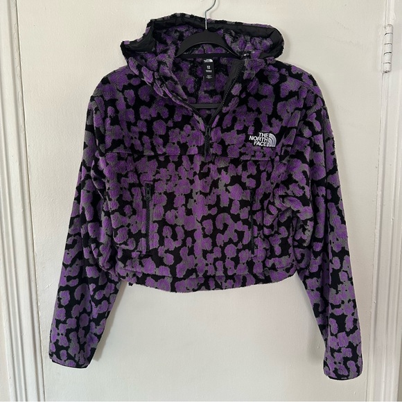 The North Face Jackets & Blazers - The North Face Women’s Printed Osito Half Zip Hoodie Jacket Purple Leopard